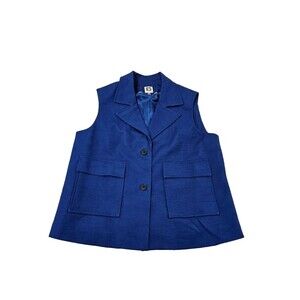 NWT Anne Klein Women's Vest Small Royal Blue Lined Dress Suit Jacket Size 12